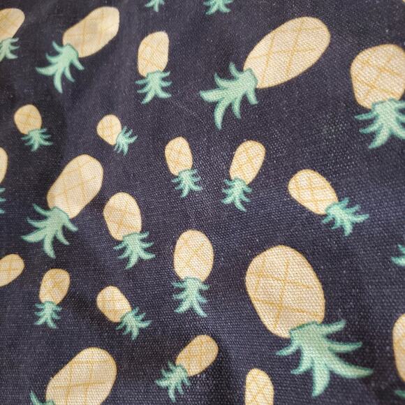 Large Pineapple Print Canvas Tote Bag Lined - Picture 7 of 8